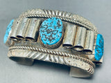 Tubular!!!! One Of One Vintage Native American Navajo Turquoise Sterling Silver Bracelet-Nativo Arts