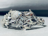 School Of Fish Vintage Southwest Sterling Silver Bracelet Cuff-Nativo Arts
