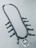 Open Arms Vintage Native American Navajo Sterling Silver Squash Blossom Necklace Old-Nativo Arts