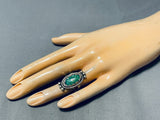 Fabulous Vintage Native American Navajo Cerrillos Turquoise Sterling Silver Ring-Nativo Arts