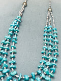 Incredible Vintage Navajo Nugget Turquoise Heishi Sterling Silver Necklace-Nativo Arts