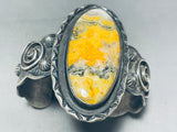 One Of The Best Ever Yellow Jasper Sterling Silver Vintage Native American Navajo Bracelet-Nativo Arts