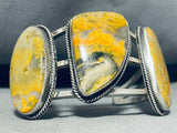 Massive Native American Navajo Signed 3 Honeybee Sterling Silver Bracelet-Nativo Arts