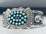 The Most Unique Buckle Bracelet! Vintage Native American Navajo Turquoise Sterling Silver-Nativo Arts
