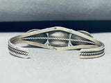 Fantastic Vintage Native American Navajo Carico Lake Turquoise Sterling Silver Bracelet Signed-Nativo Arts