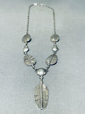 Larry Begay!! Vintage Native American Navajo Feather Sterling Silver Necklace-Nativo Arts