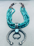 Dropdead Fab Native American Navajo Turquoise Sterling Silver Naja N3ecklace-Nativo Arts