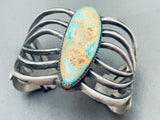 Swirls Of Silver Vintage Native American Navajo Royston Turquoise Sterling Silver Bracelet-Nativo Arts