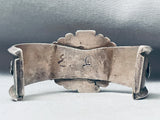 One Of The Coolest Ever Vintage Native American Navajo Chrysocolla Sterling Silver Bracelet-Nativo Arts