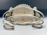 Superior Vintage Native American Navajo Green Turquoise Sterling Silver Cluster Bracelet-Nativo Arts