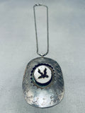 Huge Soaring Bird Vintage Native American Navajo Sterling Silver Necklace Old-Nativo Arts