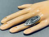 Exceptional Vintage Native American Navajo Tommy Singer Sterling Silver Kokopelli Ring-Nativo Arts