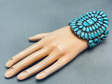 Huge Vintage Native American Zuni Judy Wallace Turquoise Sterling Silver Bracelet-Nativo Arts