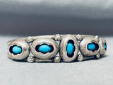 Kathleen Chavez Vintage Native American Navajo Domed Turquoise Sterling Silver Bracelet-Nativo Arts