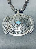 Very Unique Vintage Native American Navajo Concho Turquoise Sterling Silver Necklace-Nativo Arts