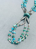 One Of The Best Vintage Santo Domingo Turquoise Sterling Silver Necklace-Nativo Arts
