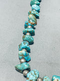 Superior Vintage Native American Navajo Royston & Kingman Turquoise Sterling Silver Necklace-Nativo Arts