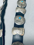 Incredible Vintage Native American Navajo Sleeping Beauty Turquoise Sterling Silver Concho Belt-Nativo Arts