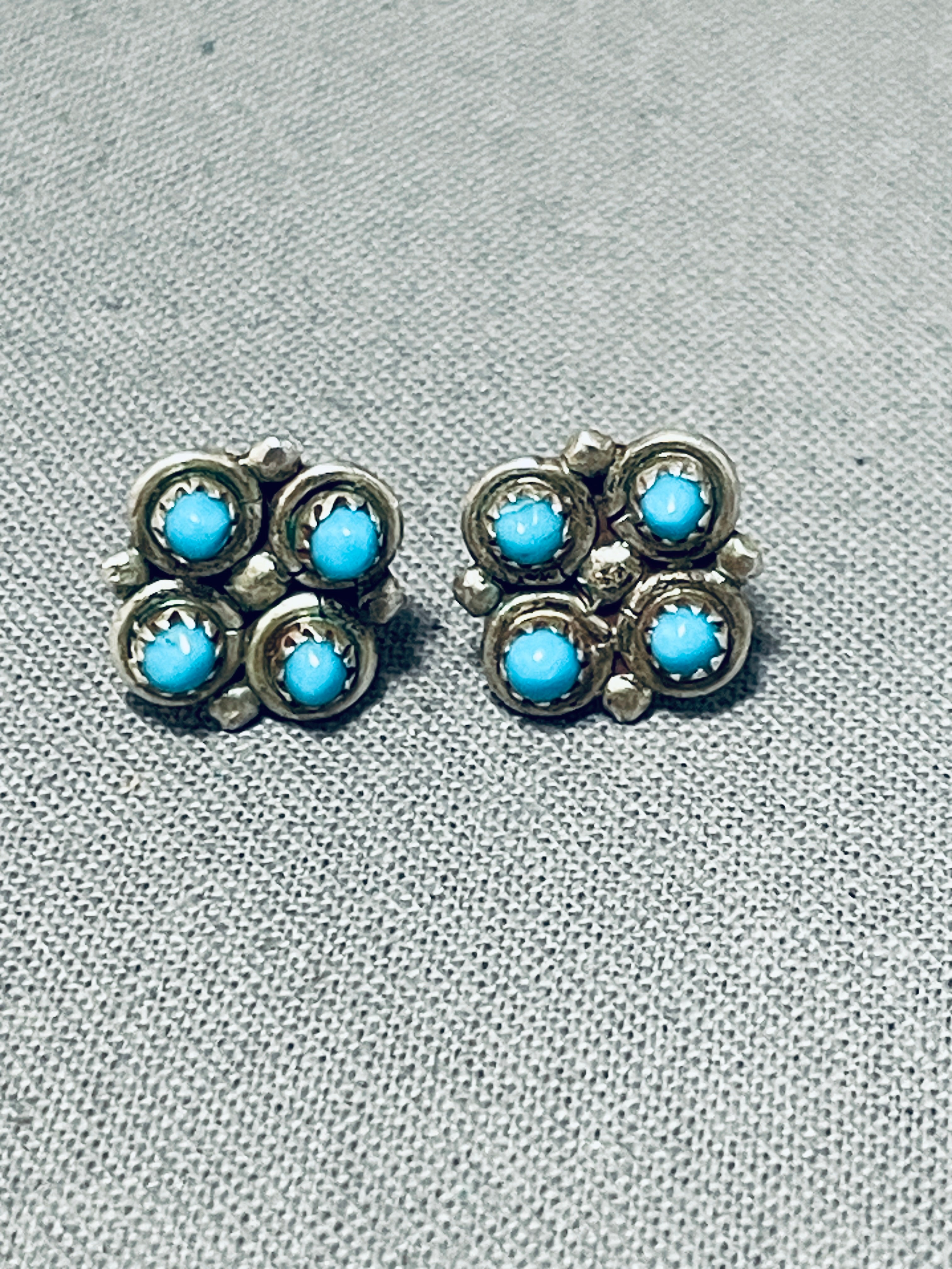 Petit Point Earrings, Zuni Earrings, Zuni Turquoise, Petit Point Earrings, Turquoise Posts, Turquoise Earrings, Blue hotsell Turquoise, Traditional