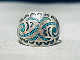 Thomas Singer! Rare Hallmark Vintage Native American Navajo Turquoise Inlay Sterling Silver Ring-Nativo Arts