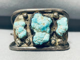 Boulders Of Turquoise Vintage Native American Navajo Sterling Silver Bracelet-Nativo Arts