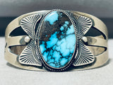 Blue Bird Mine Turquoise Vintage Native American Navajo Sterling Silver Bracelet-Nativo Arts