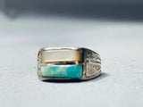 Wonmderful Vintage Inlay Turquoise Pearl Sterling Silver Ring-Nativo Arts