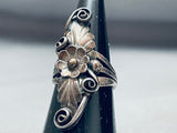 Swirling Leaf Works Vintage Native American Navajo Sterling Silver Ring-Nativo Arts