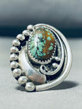 Impressive Vintage Native American Navajo Frogskin Turquoise Sterling Silver Ring-Nativo Arts