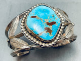 Very Rare Birdseye Mine Vintage Native American Navajo Turquoise Sterling Silver Bracelet-Nativo Arts