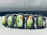 Impressive Vintage Native American Navajo 5 Damale Turquoise Sterling Silver Bracelet-Nativo Arts