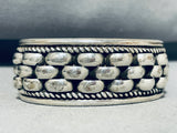 Spectacular Signed Native American Navajo Sterling Silver Solid L A Willie Bracelet-Nativo Arts