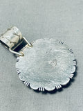 Native American Fascinating Vintage Santo Domingo White Shell Sterling Silver Pendant-Nativo Arts