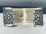 Spellbinding Vintage Native American Navajo Sterling Silver Bracelet Signed Linda Marble-Nativo Arts