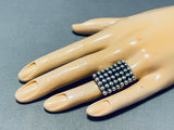 Rare Rainbead! Native American Navajo Sterling Silver Bead Ring-Nativo Arts