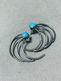 Marvelous Vintage Native American Navajo Sleeping Beauty Turquoise Sterling Silver Earrings-Nativo Arts