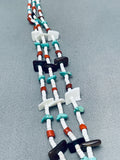 Fab Vintage Santo Domingo Turquoise White Shell Heishi Sterling Silver Necklace-Nativo Arts