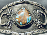 Horseshoe + Rare Turquoise Vintage Native American Navajo Sterling Silver Bracelet-Nativo Arts
