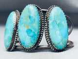 Huge Vintage Native American Navajo Pedro Turquoise Sterling Silver Bracelet-Nativo Arts