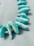 Breathtaking 131 Grams Native American Navajo Easter Blue Turquoise Sterling Silver Necklace