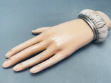 The Best Shell Inlay Vintage Southwest Sterling Silver Bracelet-Nativo Arts