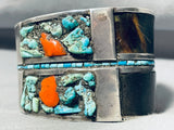7 Inch Wrist Powerful Vintage Native American Navajo Turquoise Sterling Silver Bracelet-Nativo Arts