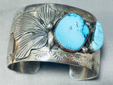 Wow The Crowd!! Vintage Native American Navajo Blue Diamond Turquoise Sterling Silver Bracelet-Nativo Arts