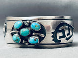 Museum Quality Vintage Native American Navajo Turquoise Satellite Sterling Silver Bracelet-Nativo Arts