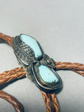 Tremendous Vintage Native American Navajo #8 Turquoise Mine Sterling Silver Bolo-Nativo Arts