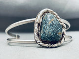 Important Vintage Native American Navajo Lander Blue Turquoise Sterling Silver Bracelet-Nativo Arts