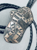 Museum Quality 1950's Native American Hopi Vintage Sterling Silver Bolo Tie