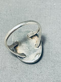 Breathtaking Vintage Native American Navajo Pilot Mountain Turquoise Sterling Silver Ring-Nativo Arts