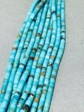 One Of Best Vintage Native American Navajo Turquoise Heishi 10 Strands Sterling Silver Necklace-Nativo Arts