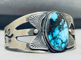 Blue Bird Mine Turquoise Vintage Native American Navajo Sterling Silver Bracelet-Nativo Arts